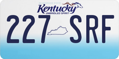 KY license plate 227SRF