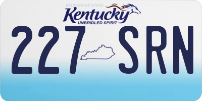 KY license plate 227SRN