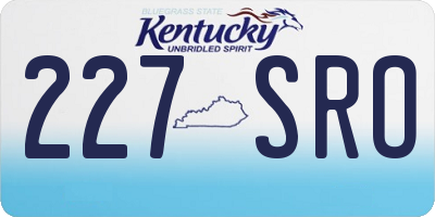 KY license plate 227SRO