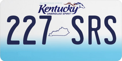 KY license plate 227SRS