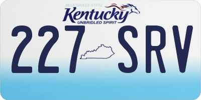 KY license plate 227SRV