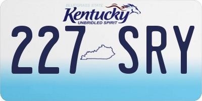 KY license plate 227SRY