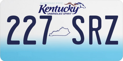 KY license plate 227SRZ