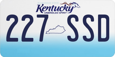 KY license plate 227SSD