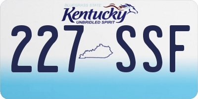 KY license plate 227SSF