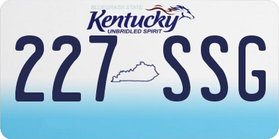 KY license plate 227SSG