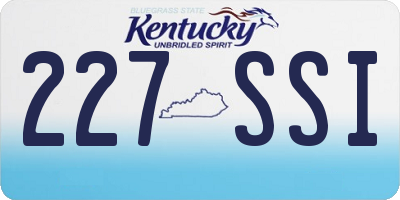 KY license plate 227SSI