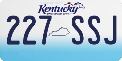 KY license plate 227SSJ