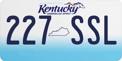 KY license plate 227SSL