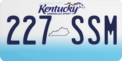 KY license plate 227SSM