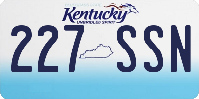 KY license plate 227SSN