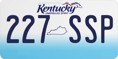 KY license plate 227SSP