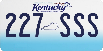 KY license plate 227SSS