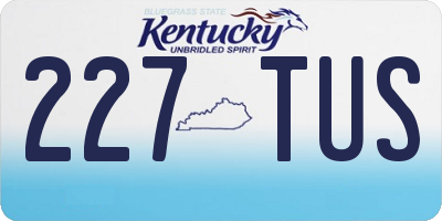 KY license plate 227TUS