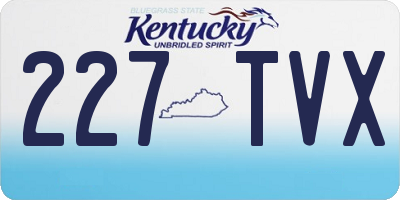 KY license plate 227TVX