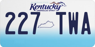 KY license plate 227TWA