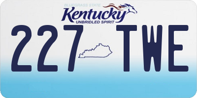 KY license plate 227TWE