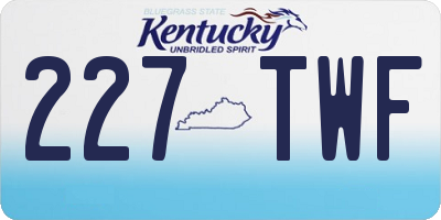 KY license plate 227TWF