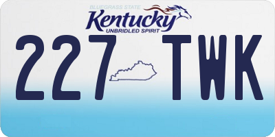 KY license plate 227TWK