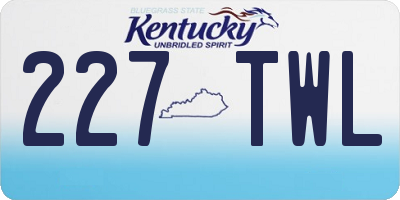 KY license plate 227TWL