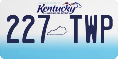 KY license plate 227TWP