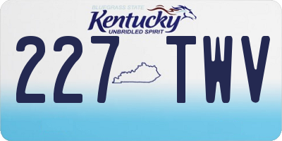 KY license plate 227TWV