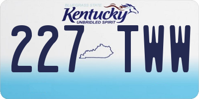 KY license plate 227TWW