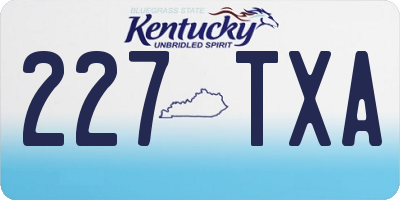 KY license plate 227TXA