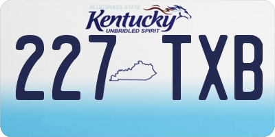 KY license plate 227TXB