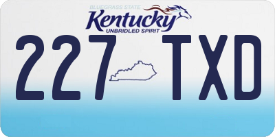KY license plate 227TXD