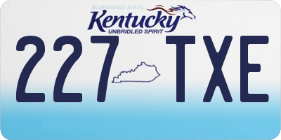 KY license plate 227TXE