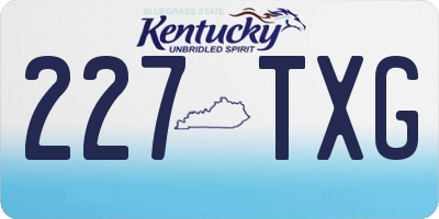 KY license plate 227TXG