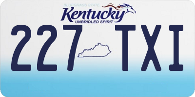 KY license plate 227TXI