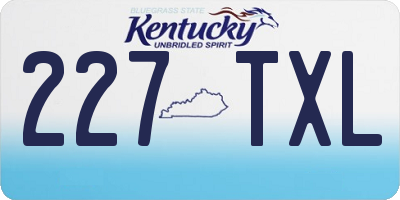 KY license plate 227TXL