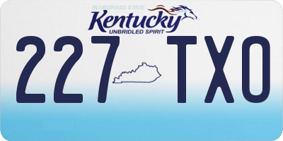 KY license plate 227TXO