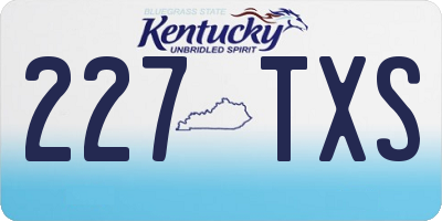 KY license plate 227TXS