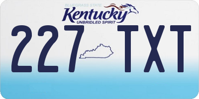 KY license plate 227TXT