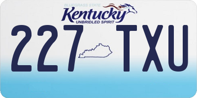 KY license plate 227TXU