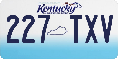 KY license plate 227TXV
