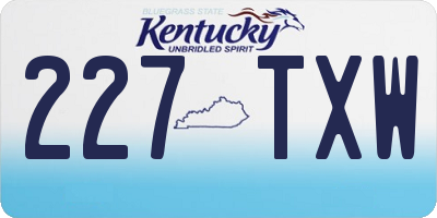KY license plate 227TXW