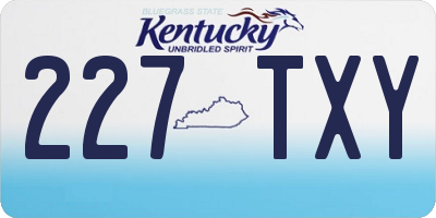 KY license plate 227TXY