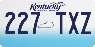 KY license plate 227TXZ