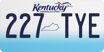KY license plate 227TYE