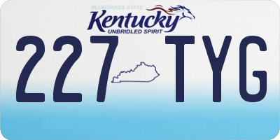 KY license plate 227TYG