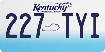 KY license plate 227TYI