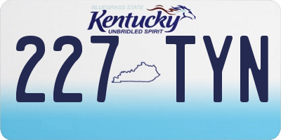 KY license plate 227TYN