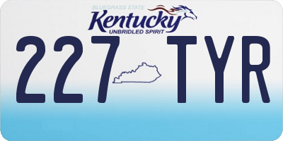 KY license plate 227TYR
