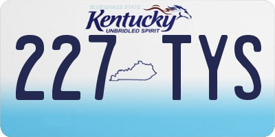 KY license plate 227TYS