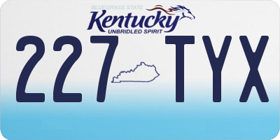 KY license plate 227TYX