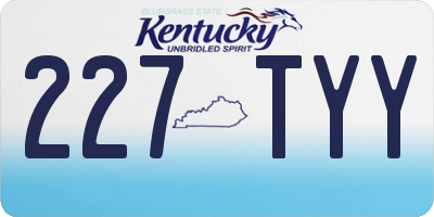 KY license plate 227TYY